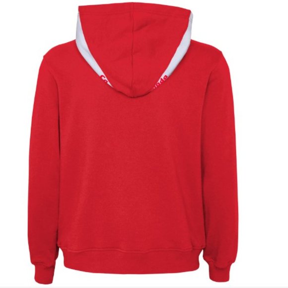 Woman's FIFA World Cup Qatar 2022 Core Red & white  Fleece Hood CANADA Large - Picture 2 of 7